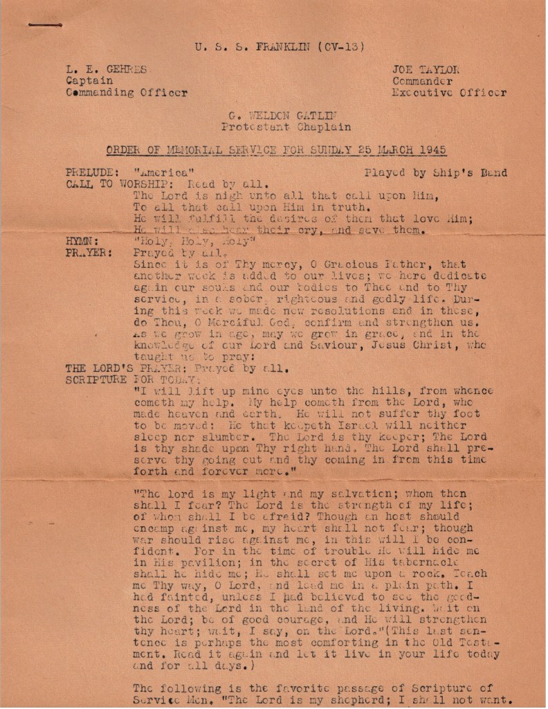 Franklin Memorial Service Page 1