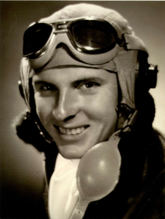 John (Jack) Hensel dressed in flight gear. 1944.