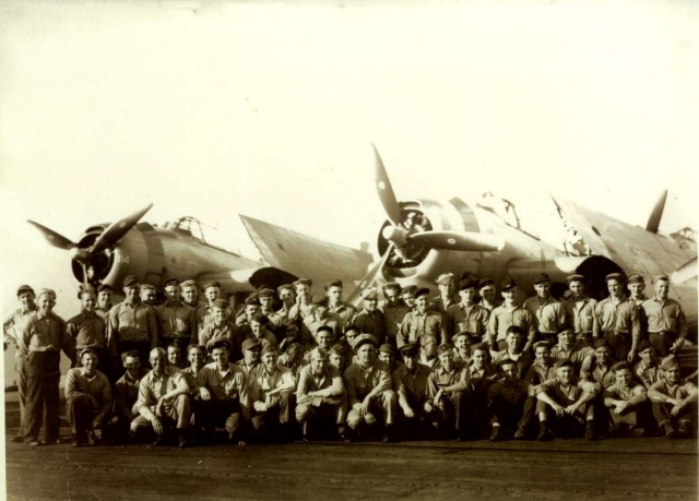 Enlisted Men of VT 5 Torpedo Squadron. Photo courtesy of the Naval History and Heritage Command.